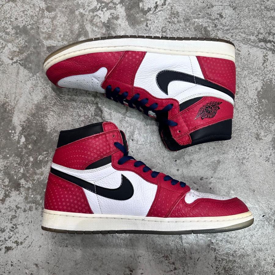 NIKE ナイキ Spiderman Air Jordan 1 Origin Story   エアジョーダン1 オリジンストーリー ハイカットスニーカー スパイダーマン  555088-602 29.5cm 95863Aの画像
