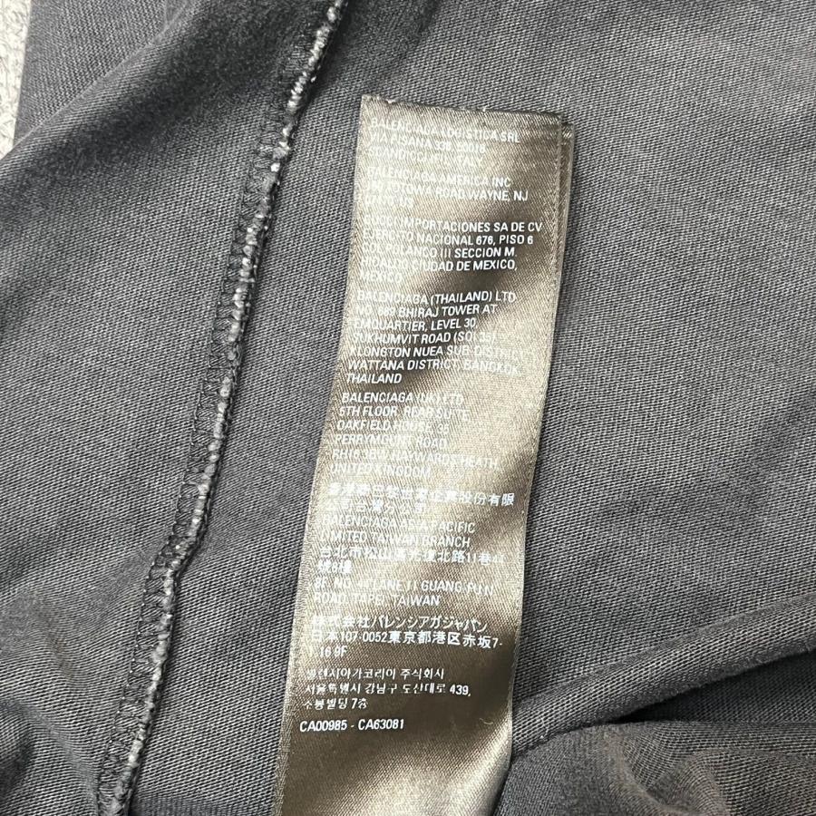 BALENCIAGA バレンシアガ Logo-Print T-Shirt   ロゴTシャツ 半袖カットソー 641675 ブラック XXL 95913Aの画像