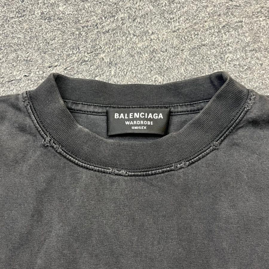 BALENCIAGA バレンシアガ Logo-Print T-Shirt   ロゴTシャツ 半袖カットソー 641675 ブラック XXL 95913Aの画像