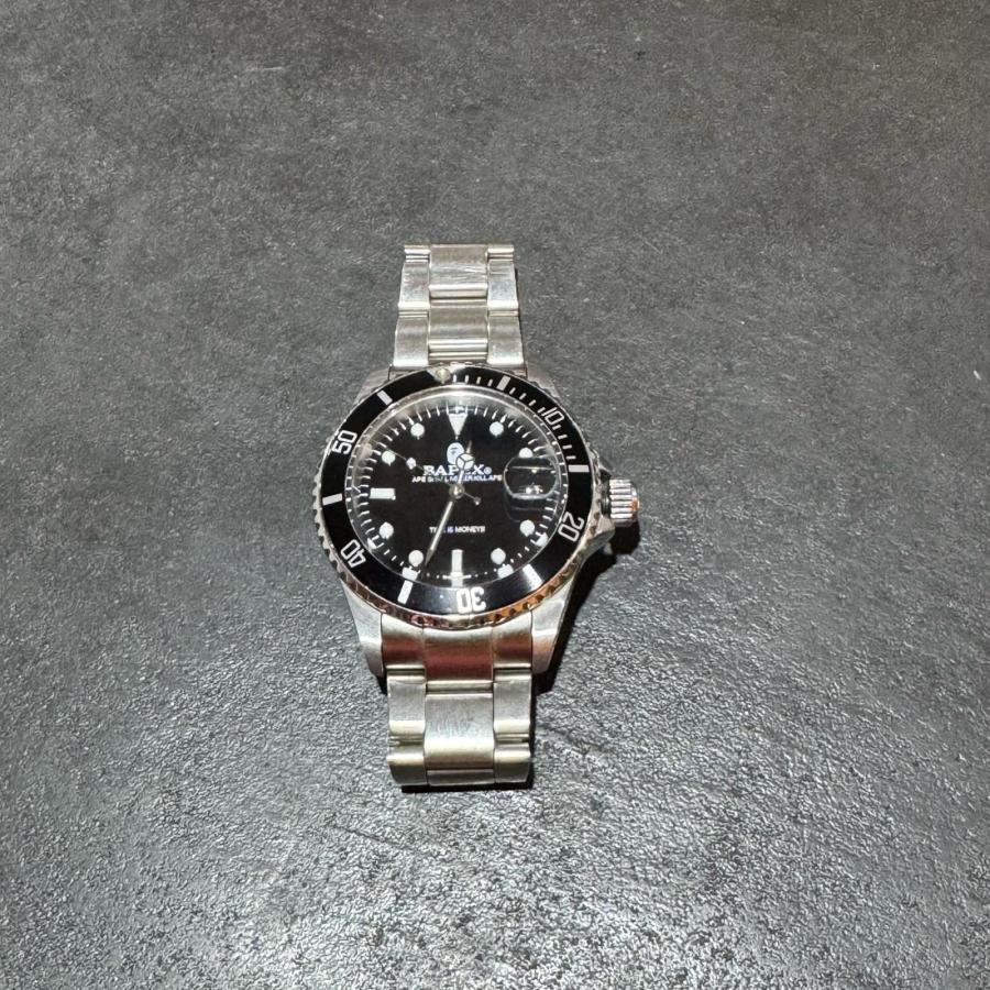 H*)様 BAPEX サブマリーナ シルバー 自動巻き A BATHING APE アベイシングエイプ BAPEX サルマリーナ 腕時計