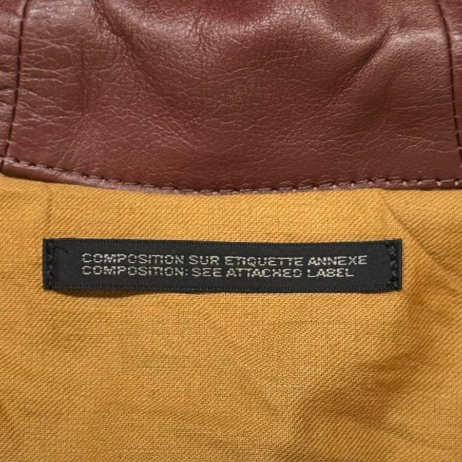 Yohji Yamamoto POUR HOMME ヨウジヤマモトプールオム 16AW レザーフーデッドジャケット  革ジャン ブルゾン HR-Y11-705 ブラウン 4 96975Aの画像