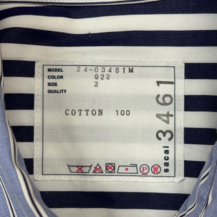 sacai サカイ 24AW Cotton Poplin Shirt  コットンポプリンシャツ 24-03461M ブルー 2 97449Aの画像
