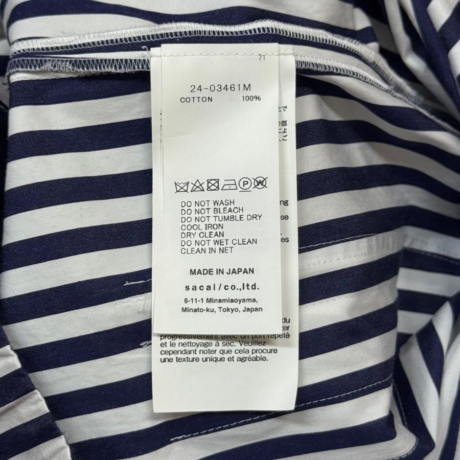 sacai サカイ 24AW Cotton Poplin Shirt  コットンポプリンシャツ 24-03461M ブルー 2 97449Aの画像