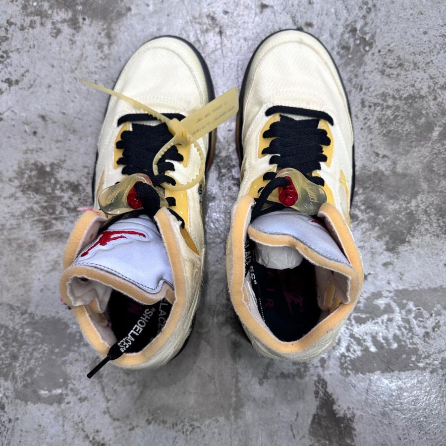 NIKE × OFF-WHITE ナイキ オフホワイト Air Jordan 5 Sail  コラボ ジョーダン5 スニーカー DH8565-100 26.5cm 97750Aの画像