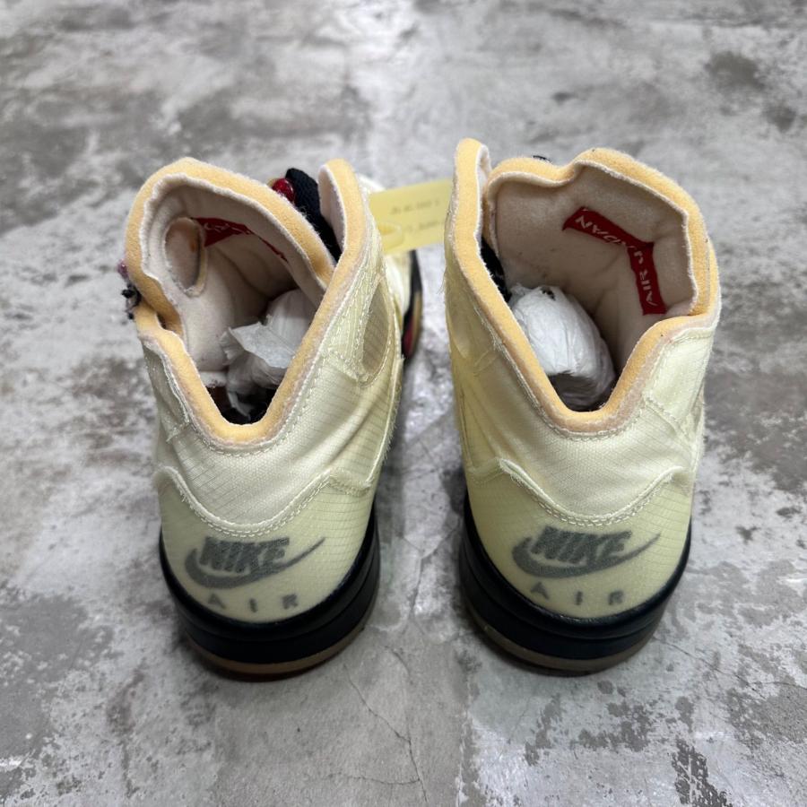 NIKE × OFF-WHITE ナイキ オフホワイト Air Jordan 5 Sail  コラボ ジョーダン5 スニーカー DH8565-100 26.5cm 97750Aの画像