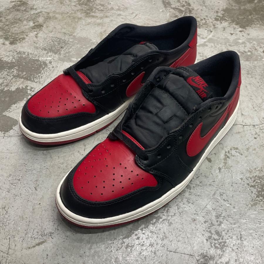 NIKE ナイキ AIR JORDAN 1 RETRO LOW BRED  2015年製 ジョーダン1 スニーカー 705329-001 28cm 98366Aの画像