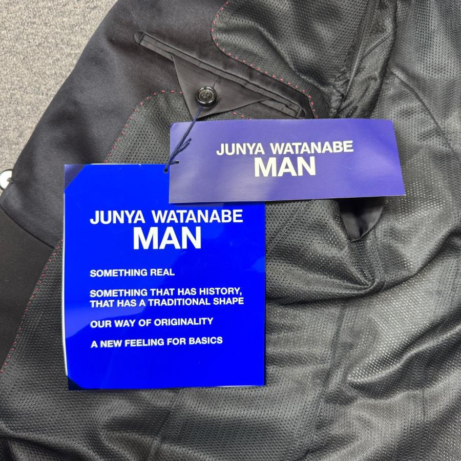 未使用品 JUNYA WATANABE MAN ジュンヤワタナベ 25SS Patchwork Denim Jacket  パッチワーク デニム テーラードジャケット  WO-J004 ブラック系 M 98434Aの画像