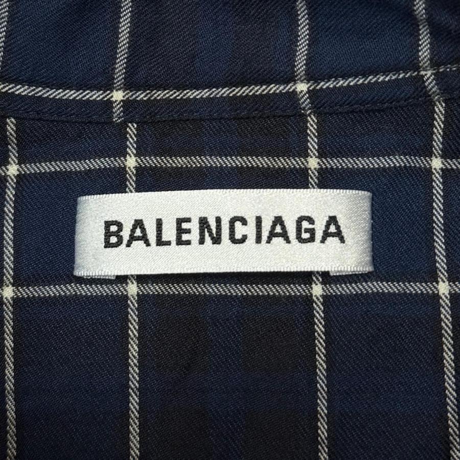 BALENCIAGA（バレンシアガ） ボウタイ チェックシャツ バンドカラー