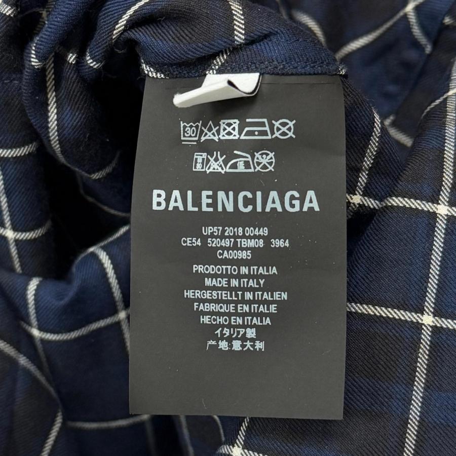 BALENCIAGA（バレンシアガ） ボウタイ チェックシャツ バンドカラー