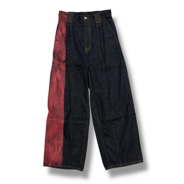 未使用 YOKE 24AW PAINTED DENIM WIDE-LEG BUGGY PANTS ペイントワイドバギーデニムパンツ ジーンズ ヨーク YK24FW0786P インディゴ 2 （99082A）_1