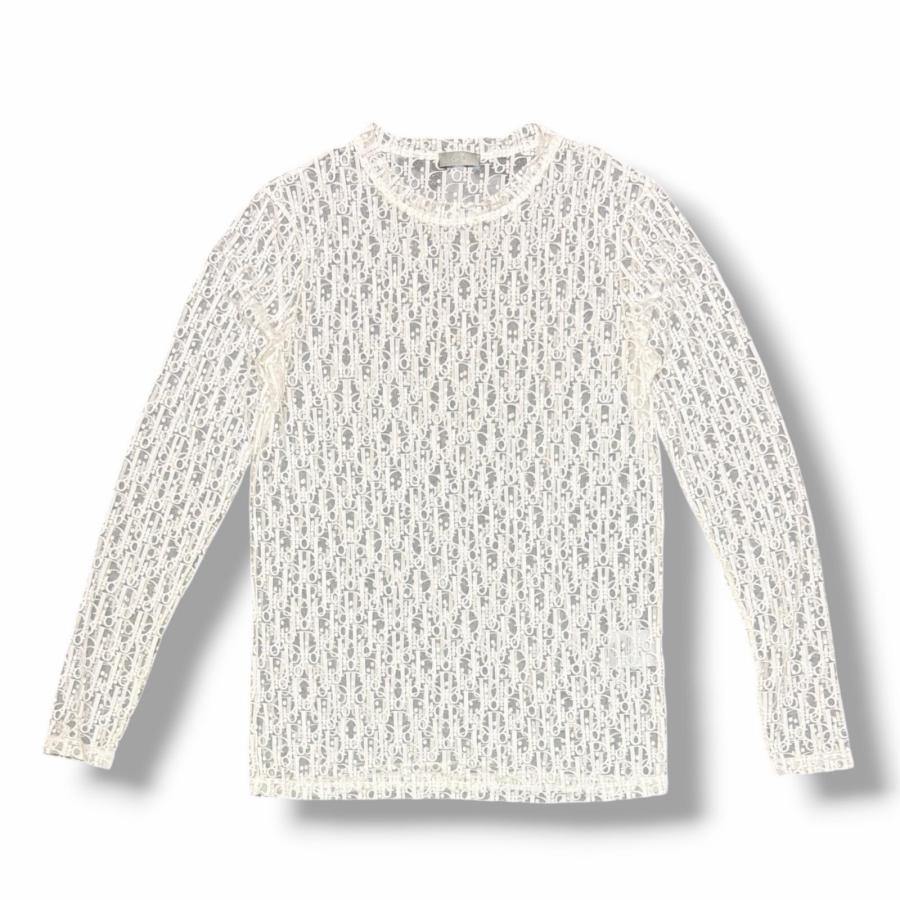 Dior ディオール オブリークシースルーカットソー シア長袖Tシャツ