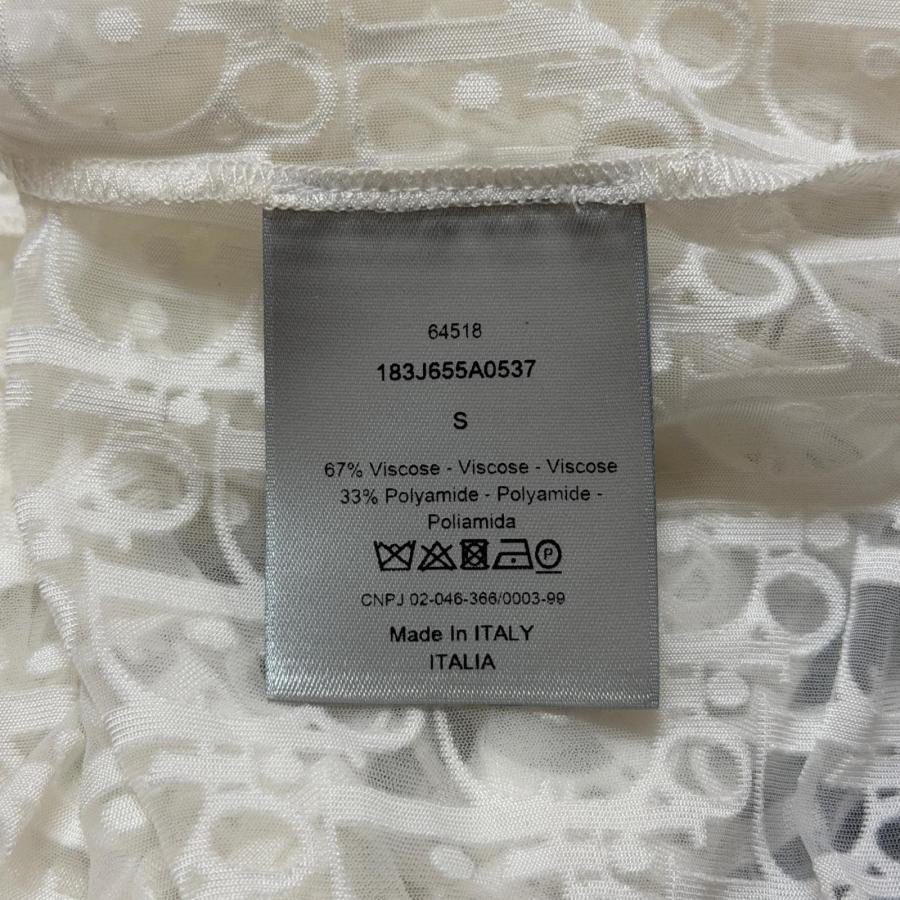 Dior ディオール オブリークシースルーカットソー シア長袖Tシャツ