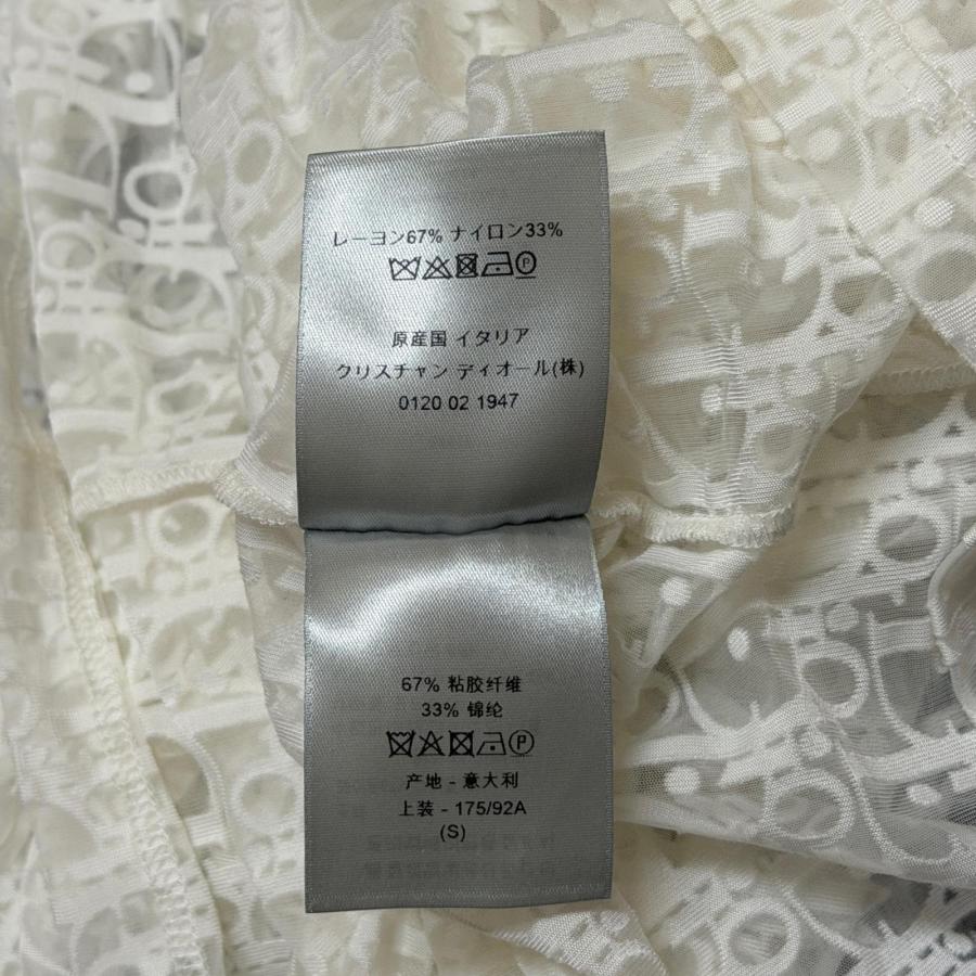 Dior ディオール オブリークシースルーカットソー シア長袖Tシャツ