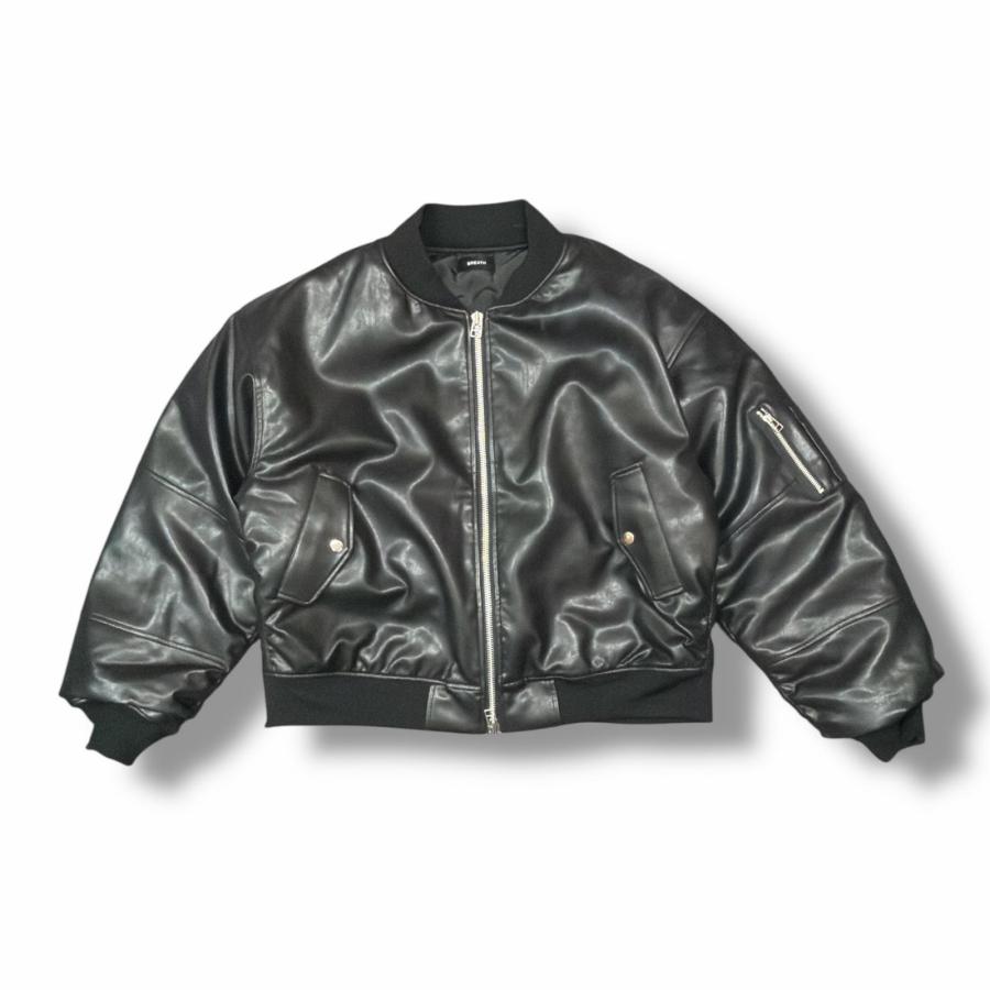 BREATH ブレス FAUX LEATHER BOMBER JACKET フェイクレザーボンバージャケット BR25AW-00012 ...