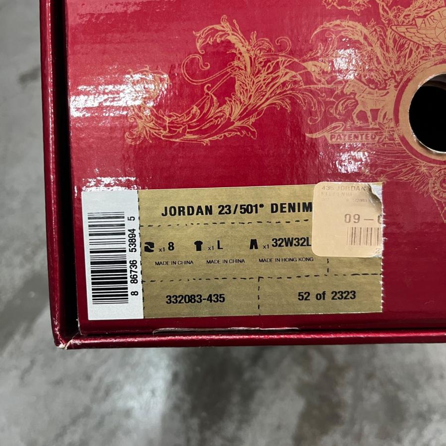 NIKE × Levi's ナイキ リーバイス Air Jordan 1 23/501 Mid Denim Pack Red Cement  コラボ スニーカー 332083-435 26cm 99598Aの画像