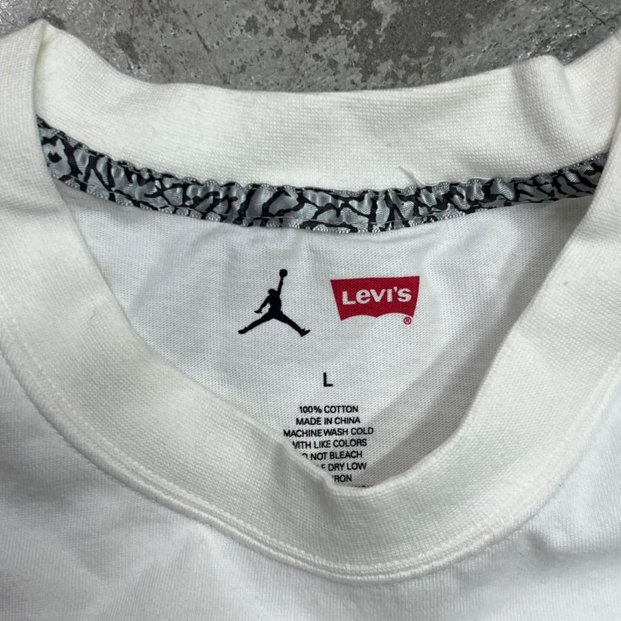 NIKE × Levi's ナイキ リーバイス Air Jordan 1 23/501 Mid Denim Pack Red Cement  コラボ スニーカー 332083-435 26cm 99598Aの画像