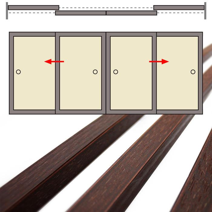 襖縁（ふすまぶち） 新目起仕上げ 4枚引き違い 高さ1950mmセット 襖四