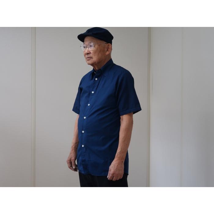 藍染 半袖シャツ メンズ 無地 (メーカー名：藍染工房こだわり