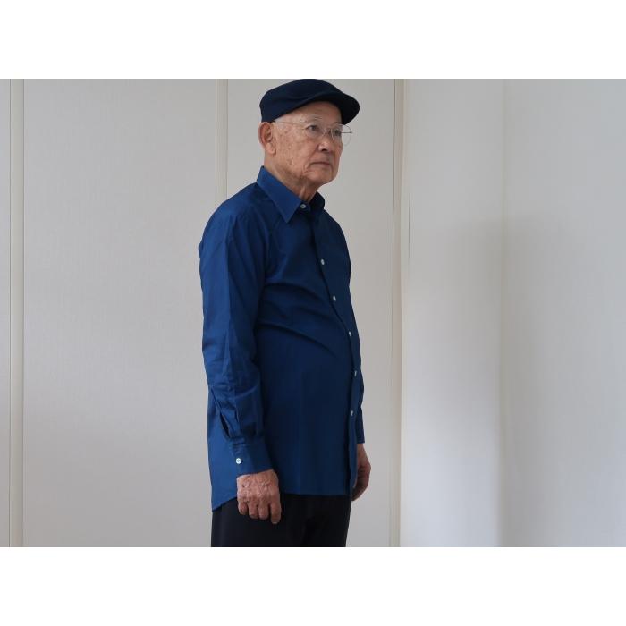 藍染 長袖シャツ メンズ 無地 (メーカー名：藍染工房こだわり