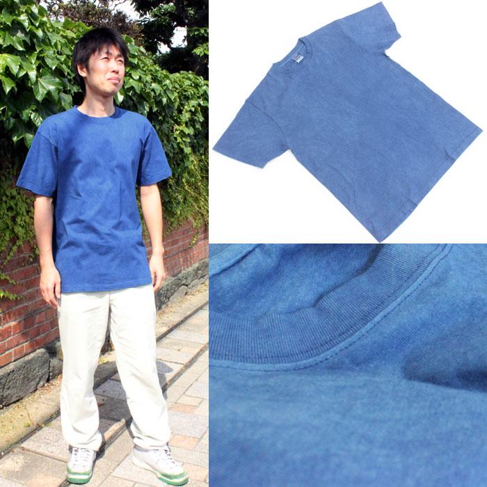 藍染Tシャツ／メンズ 4回染め 浅葱色（あさぎいろ） （メーカー名