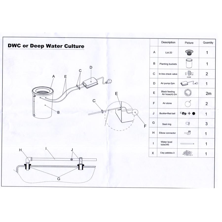 水耕栽培-mistGrow 5バケツ4サイトRDWCRecirculating Deep Water Culture 水耕栽培