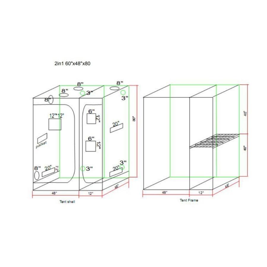 MOTTOGROW植物育成温室テントグロウテント150X120X200CM(2in1 MOTTOGROW植物育成温室テントグロウテント150X120X200CM(2in1
