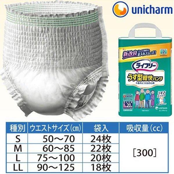 ライフリー うす型軽快パンツ Mサイズ 1箱 4袋入 尿もれ 安心