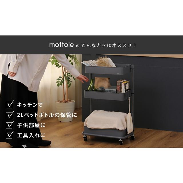 mottole（モットル） キッチンワゴン キャスター付き スリム 3段 2段
