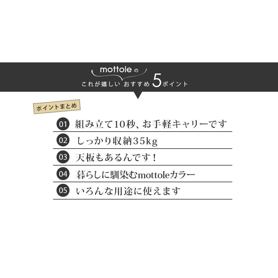 キャリーカート 折りたたみ 軽量 キャリーコンテナ 蓋つき コンパクト 大容量 台車 ショッピングキャリー 隙間収納 ショッピング レジャー アウトドア おしゃれ | mottole | 03