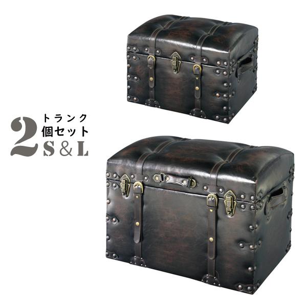 収納ボックス トランク 2個セットS＆L【店頭受取も可 吹田】_3