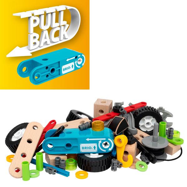 BRIO（ブリオ） 木のおもちゃ 動くビルダー プルバックモーターセット