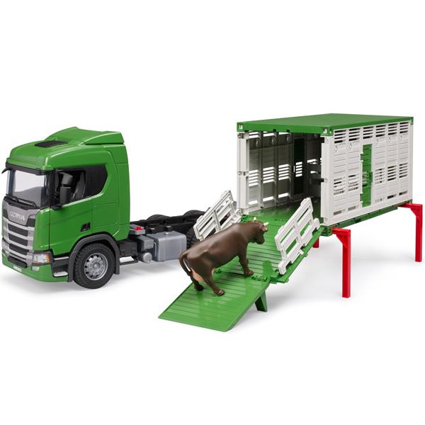 ブルーダープロ はたらくくるま SCANIA 牛運搬トラック ＆ 牛セット（3