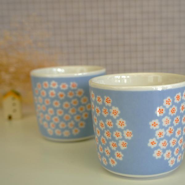 マリメッコ コーヒーカップ2個セット（ラテマグ） PUKETTI（プケッティ）/LIGHT BLUE【店頭受取も可 吹田】