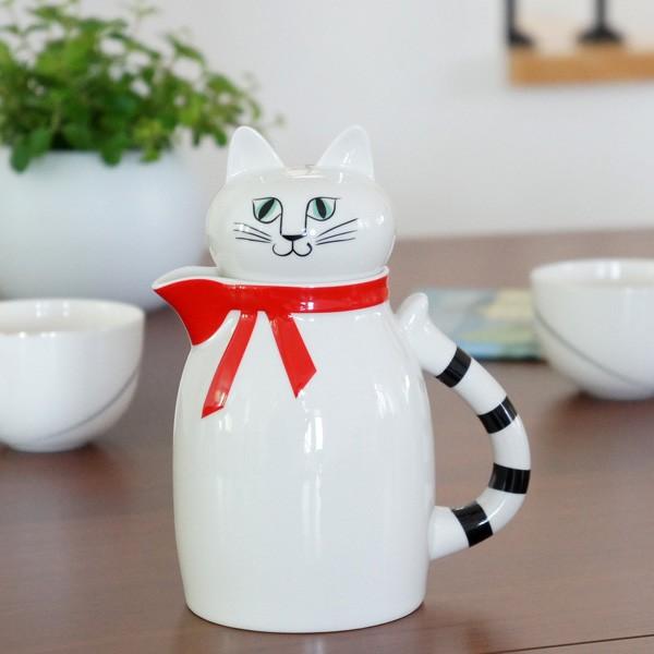 Lisa Larson（リサラーソン） 磁器製のCatティーポット しろねこのFIA
