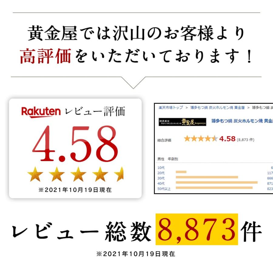 【半額50%OFF！通常9,700円→4,850円sale】もつ鍋 黄金屋特製 超メガ盛りもつ鍋セット匠 合計900g(国産牛もつ600g+厳選鶏つくね300g)  父の日 ギフト｜motunabe｜21