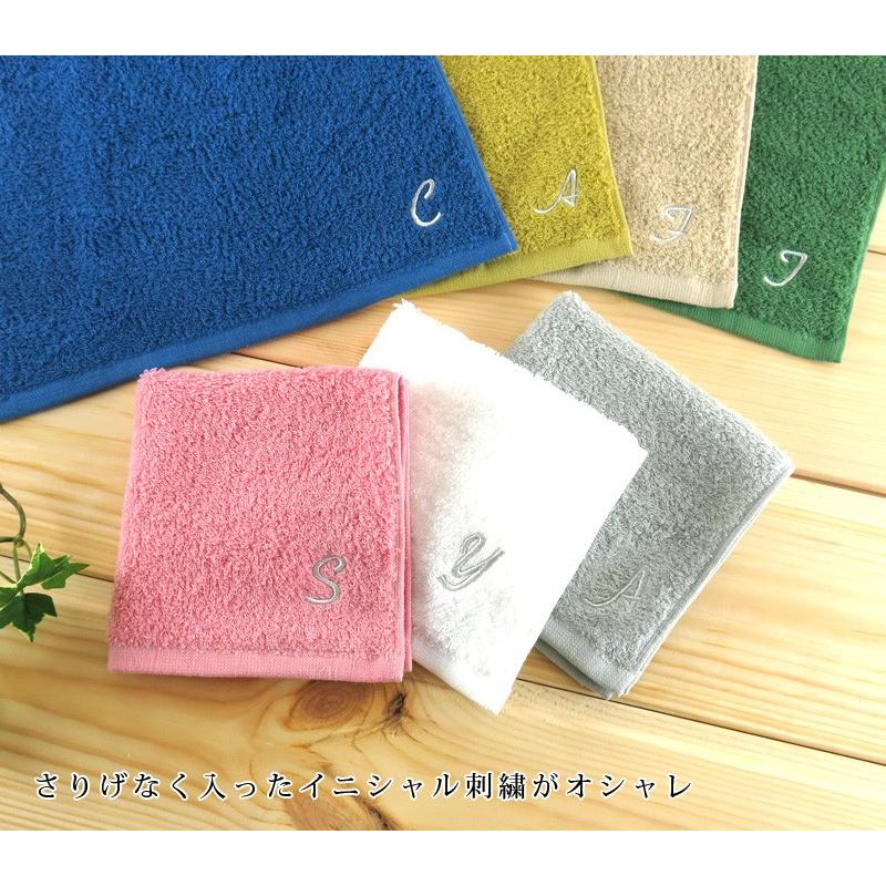 6枚までゆうパケット(350円)対応 イニシャル 刺繍 タオルハンカチ