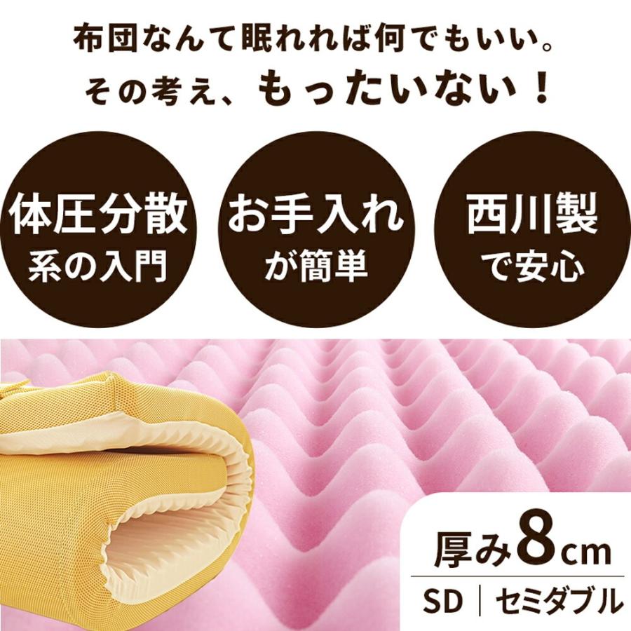 西川（nishikawa） 敷布団 敷き布団 セミダブル 健康敷きふとん 80mm