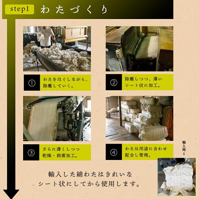 手作り和布団 掛け布団 シングル 150×200cm 日本製 中わた3.0kg わた