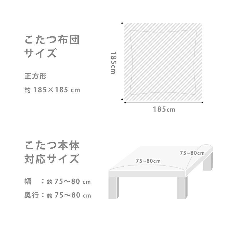 こたつ布団 正方形 185×185cm 暖かフランネル こたつ薄掛け布団 ひつじ