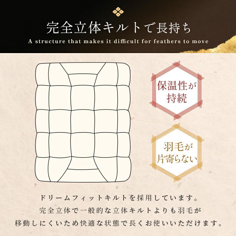 羽毛布団 ダブル カナダ産グースダウン93% 1.7kg 400dp 日本製 完全