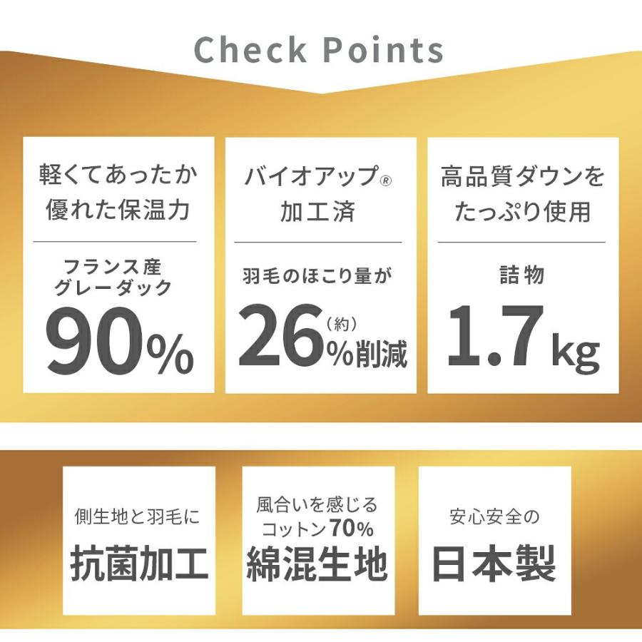 西川（nishikawa） 羽毛布団 ダブル フランス産 グレーダックダウン90