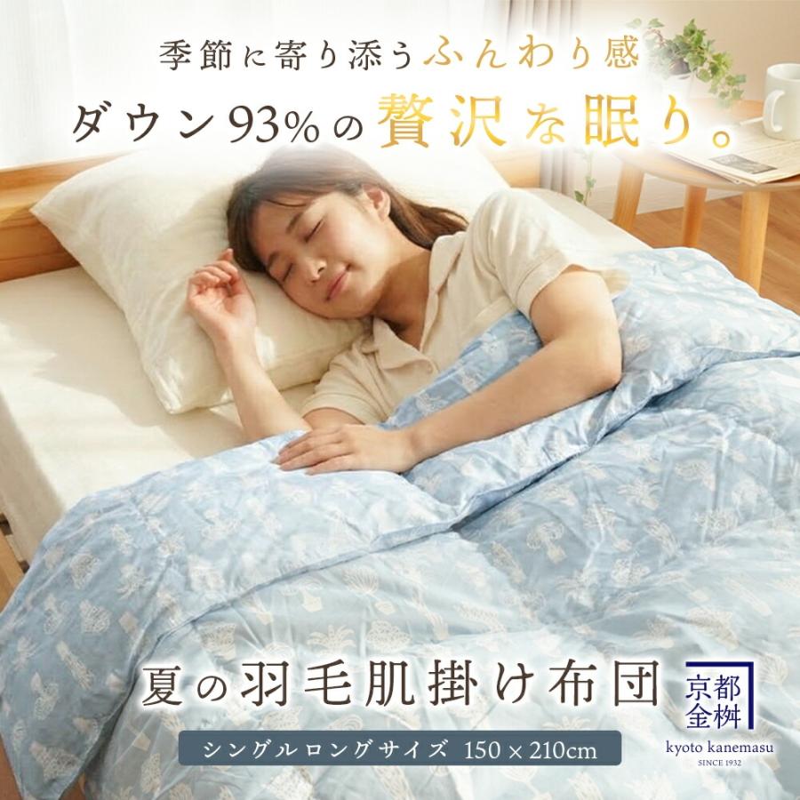 羽毛肌掛け布団 シングル ホワイトダウン93％ 0.25kg 日本製 洗える