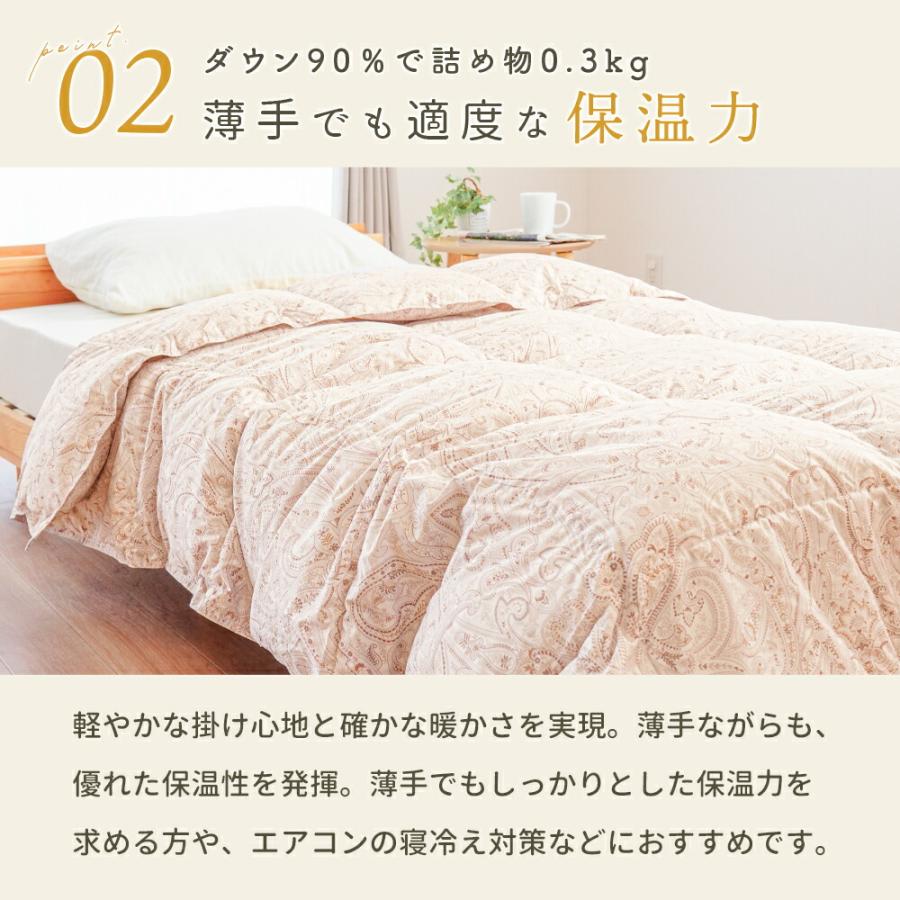 新品　西川羽毛布団　ダウン５０％　０.３kg　生地綿100％　セリーヌ箱入り 西川（nishikawa） 羽毛肌掛け布団 シングルロング ホワイトダック