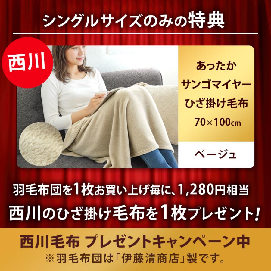 羽毛布団 シングル 冬用 日本製 ポーランド産ダウン93％ 1.0kg