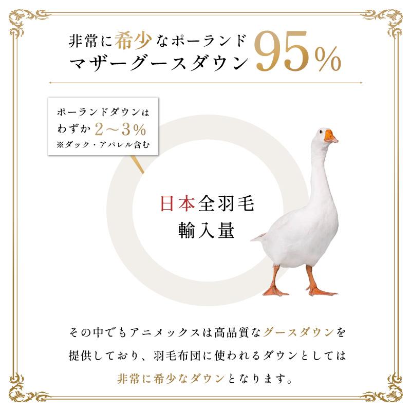 羽毛布団 シングル プレミアムゴールドラベル マザーグース95% オール 