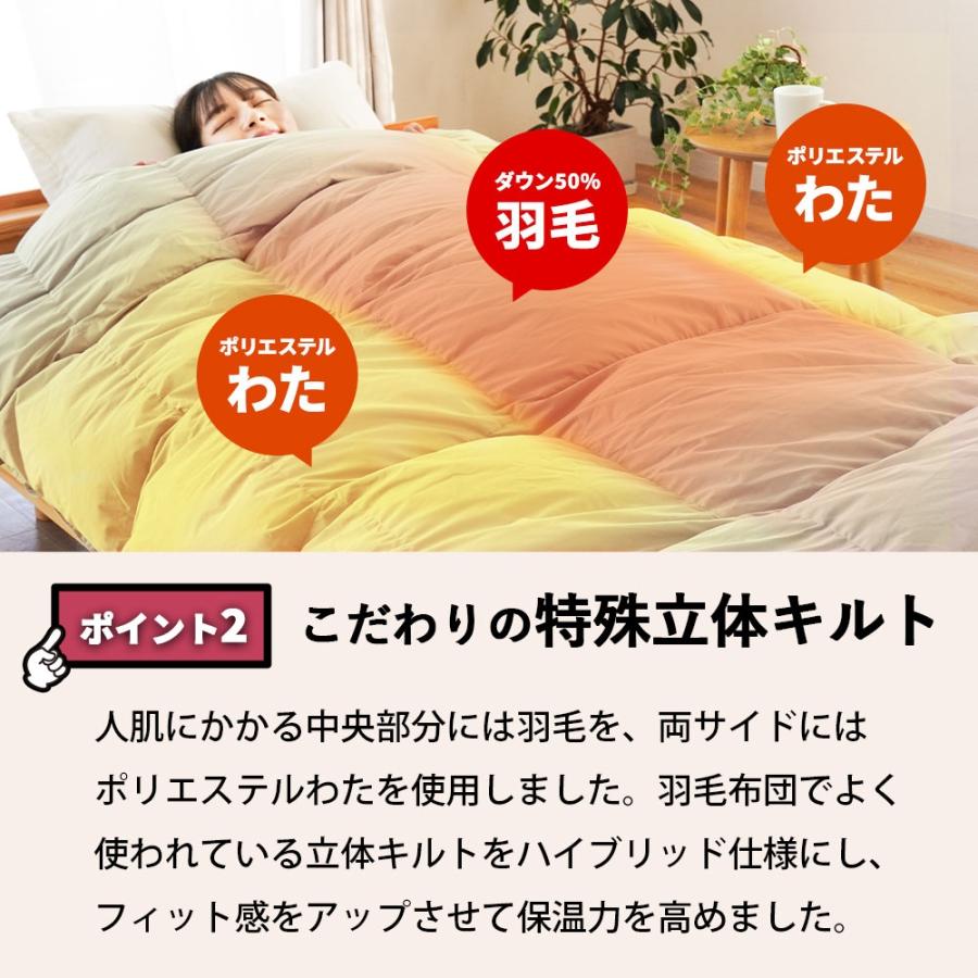 新品未使用　羽毛掛け布団　シングル　本掛け 西川（nishikawa） 掛け布団 シングル 羽毛入り ハイブリッド ダウン50
