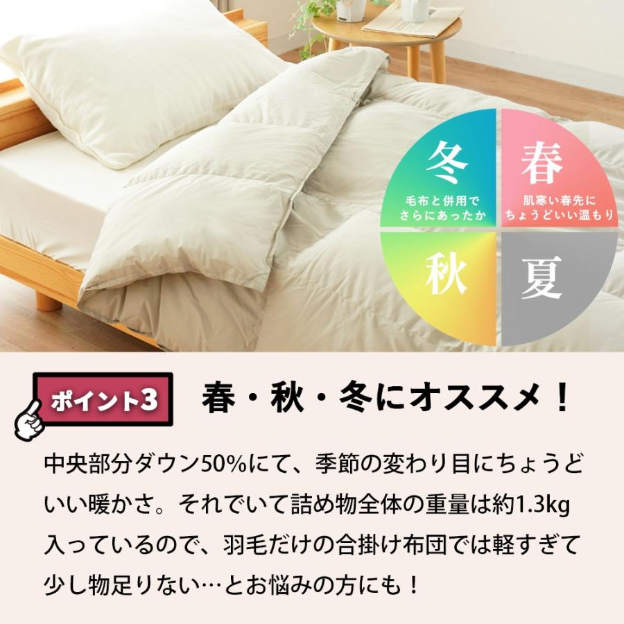 西川（nishikawa） 掛け布団 シングル 羽毛入り ハイブリッド ダウン50