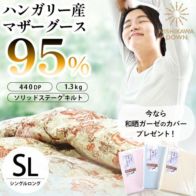 希少　東京西川　高級羽毛布団 ハンガリーグース1.3kg 綿100% 西川（nishikawa） 羽毛布団 シングル ハンガリー産 マザーグース