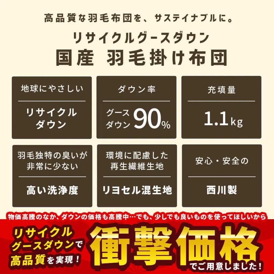 西川（nishikawa） グース羽毛布団 シングル リサイクル グースダウン