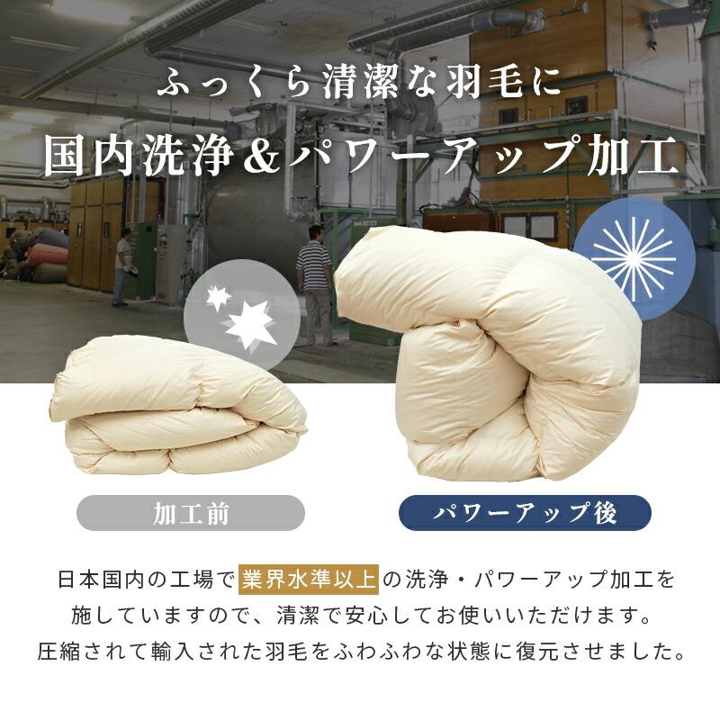 羽毛布団 セミダブル カナダ産マザーグースダウン95% 増量1.6kg 440dp